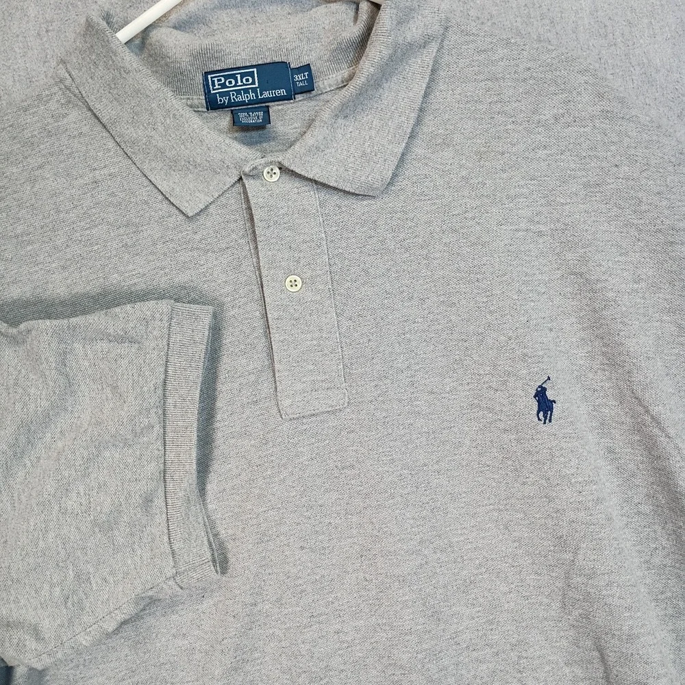 Polo Ralph Lauren Gray Cotton Polo Shirt 3XLT Big Tall Classic Fit Preppy Casual